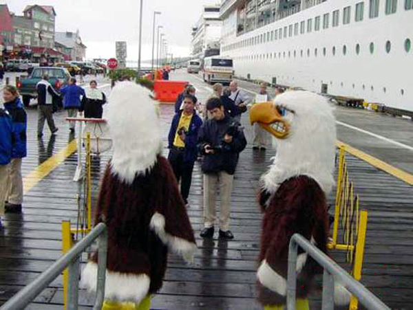 two giant Bald Eagles